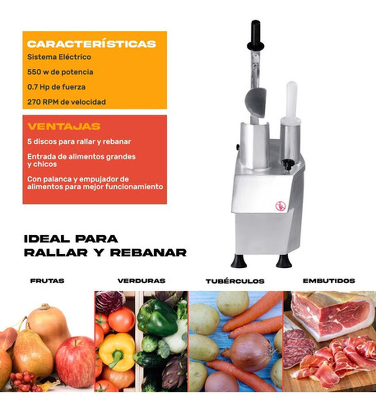 Procesador Alimentos Industrial 3/4hp Pica Rall... image number null