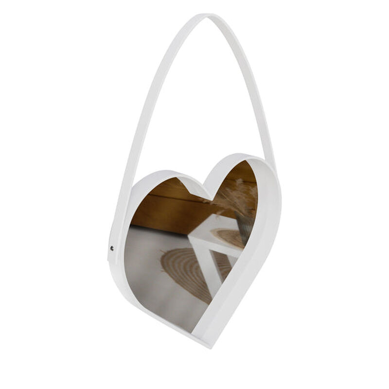 Espejo De Pared Decorativo Ideen Coraz&oacute;n Blanco image number null