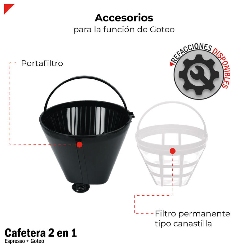 Cafetera Espresso + Goteo 20 Bdp 12tazas Acero ... image number null