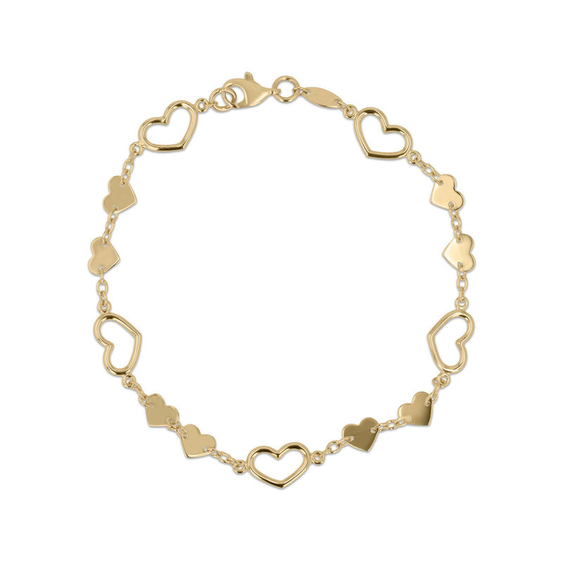 Pulsera Corazones Oro Amarillo 14k Elegante | B... image number null
