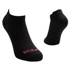 Wilson 10 Pares de Tines cortos para Niña, Color Negro con Piqué Logo Rosa ,Talla Mediana, Sin felpa