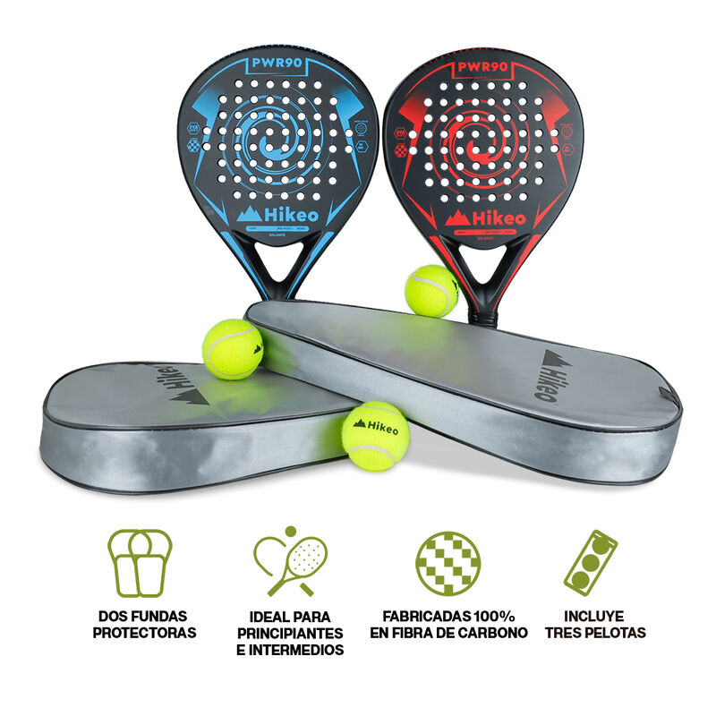 Palas de P&aacute;del con Fundas Pelotas y Grips Set d... image number null