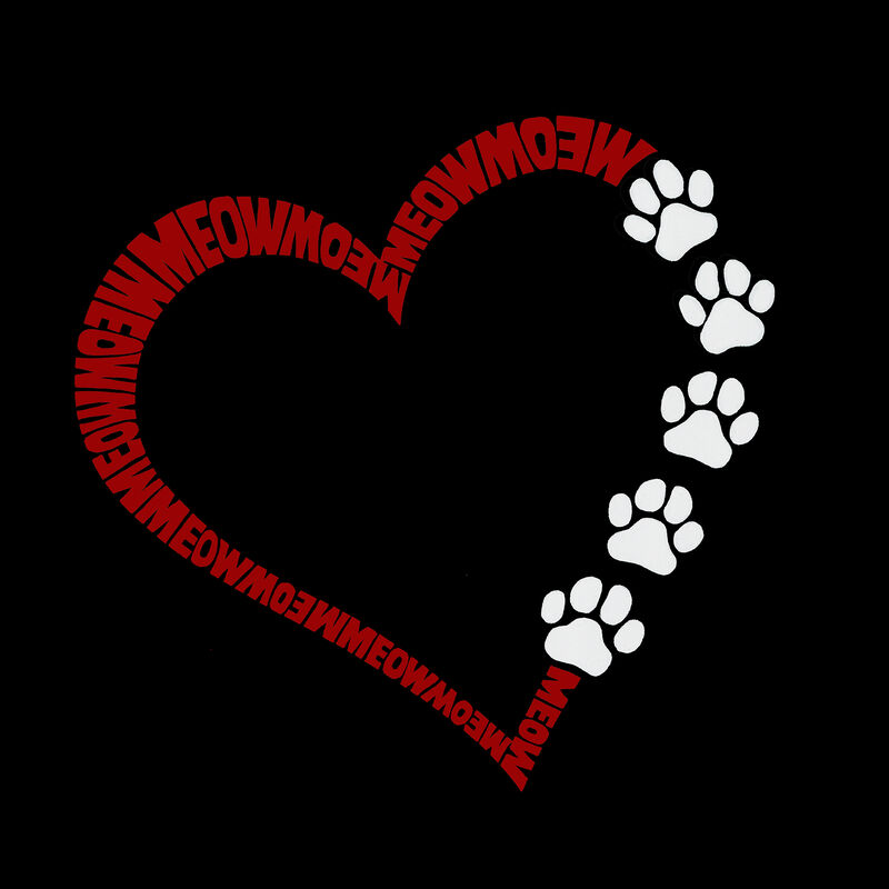Camiseta Word Art Para Ni&ntilde;o - Meow Heart - Rojo image number null