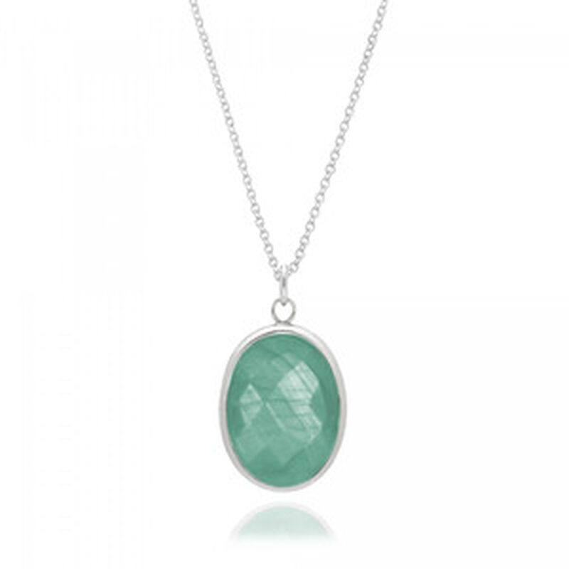 Dije piedra aventurina con cadena de plata .925 image number null