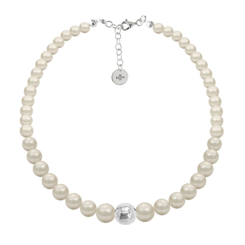 Collar y Aretes Perlas de cristal creciente con... image number null