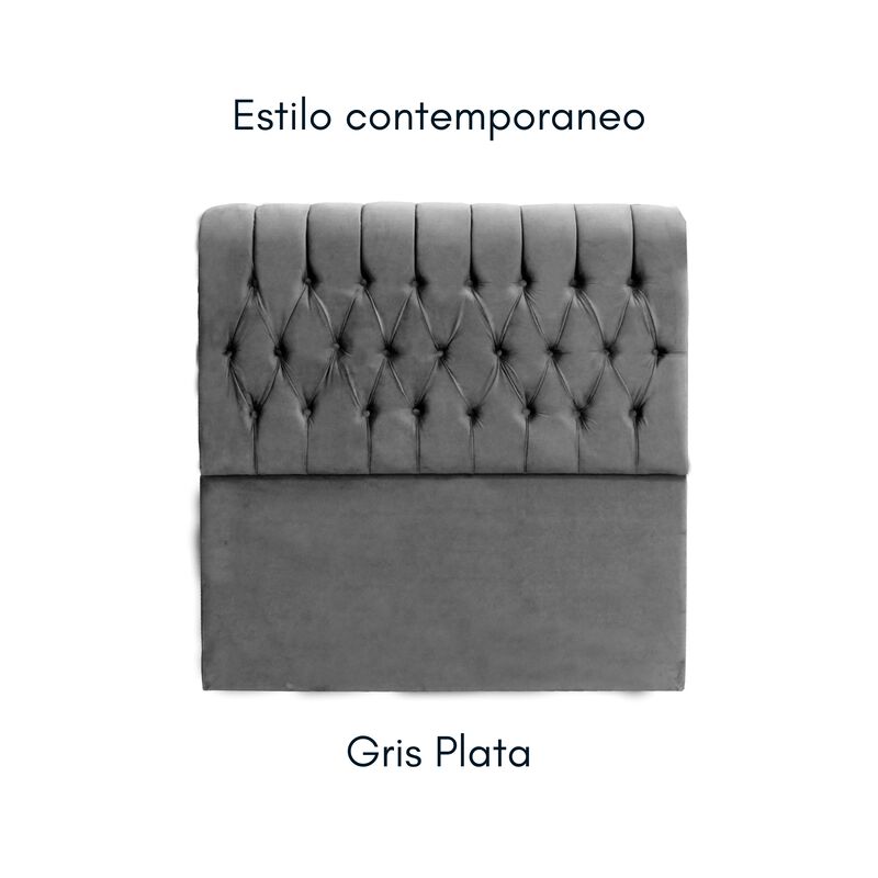 Cabecera Melfi Queen Size Gris Plata image number null