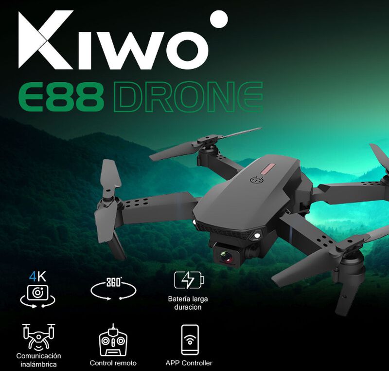 Drone Kiwo E88 Video 4k Control Inal&aacute;mbrico Gir... image number null
