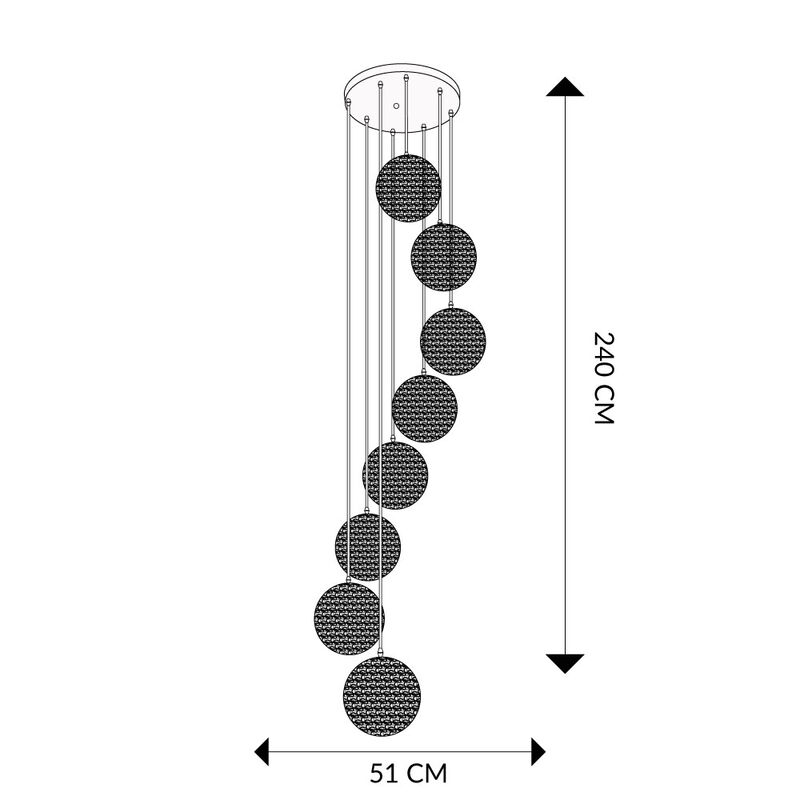 L&aacute;mpara Colgante Kali Silver Mil Luces image number null