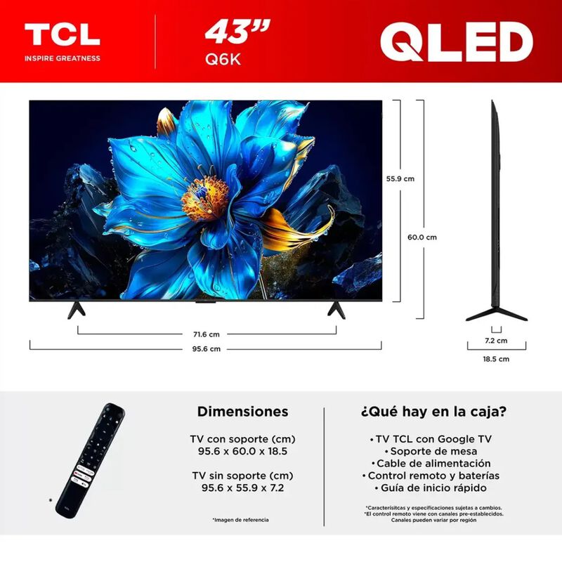 Televisor Tcl 43q6k image number null