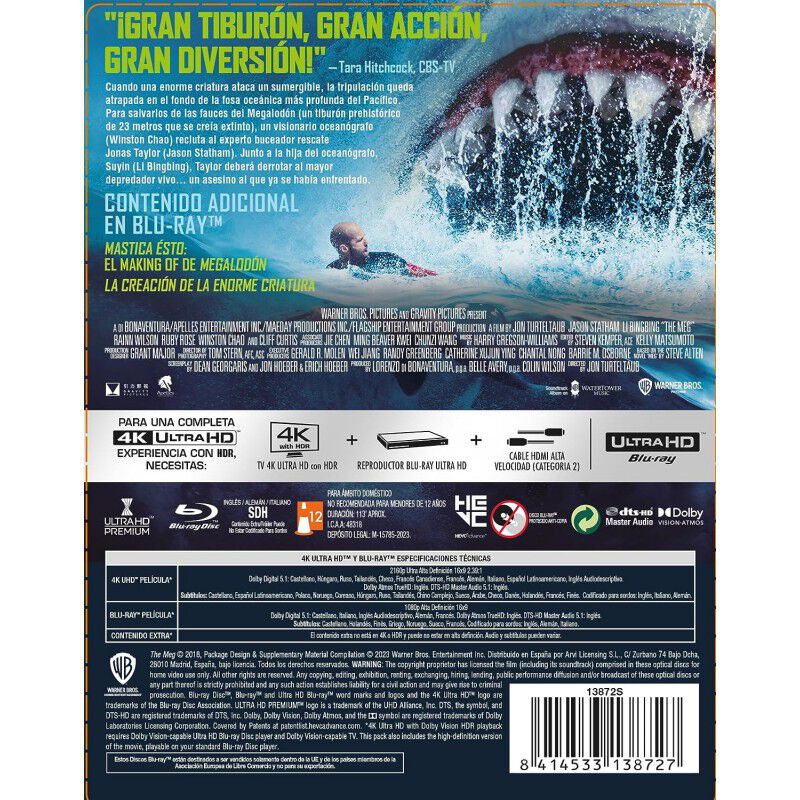 Megalodon (4k Uhd + Blu-ray) (edici&oacute;n Especial ... image number null