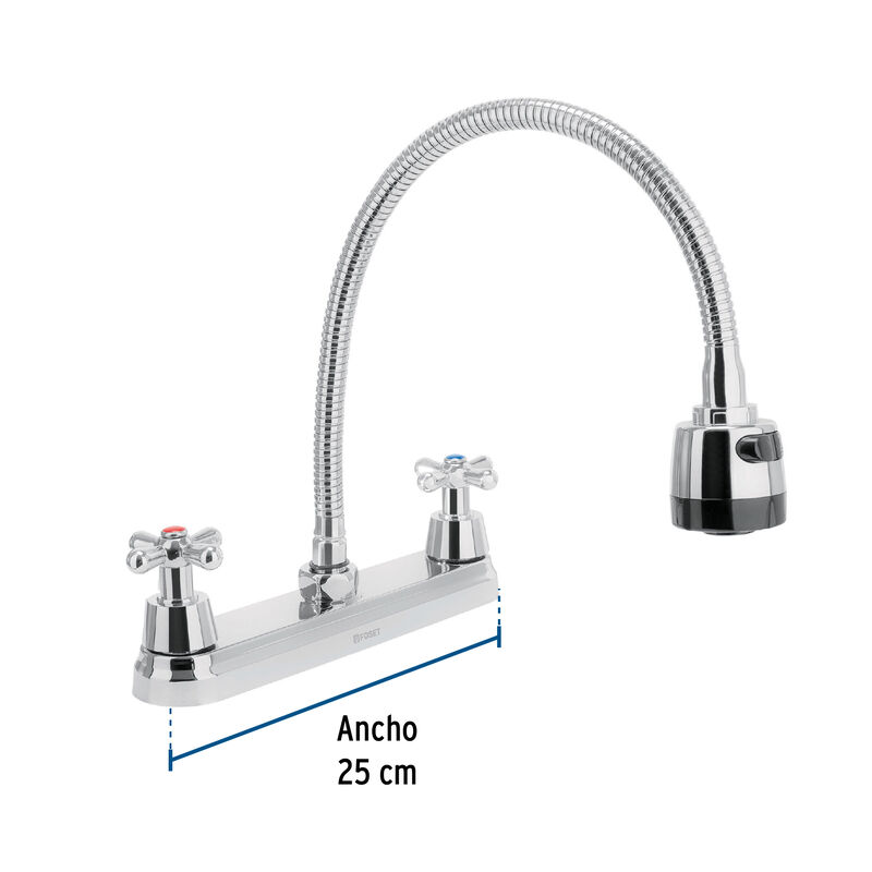 Mezcladora Inox 8' P/Fregadero Flexible Cruceta... image number null