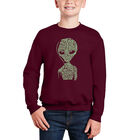 Sudadera De Cuello Redondo Word Art Para Ni&ntilde;o - Alien&iacute;gena - Granate