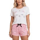 Pijama De Mujer De Dos Piezas Pij-051-3 Malabis Dise&ntilde;o 7 Set Playera Y Short