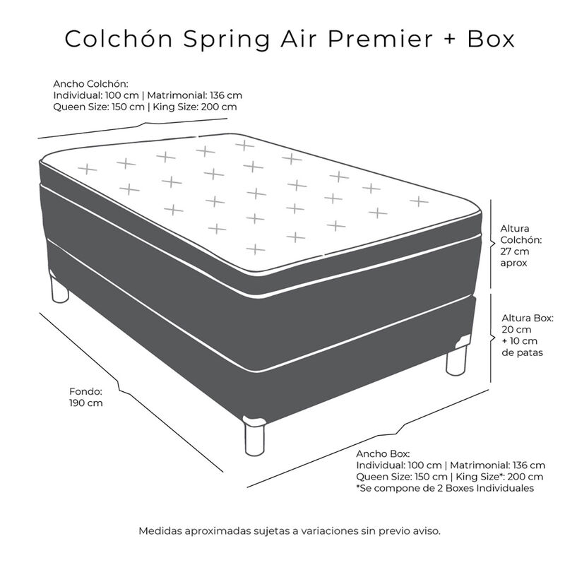 Colchón Matrimonial  Spring Air Premier + Box D... image number null