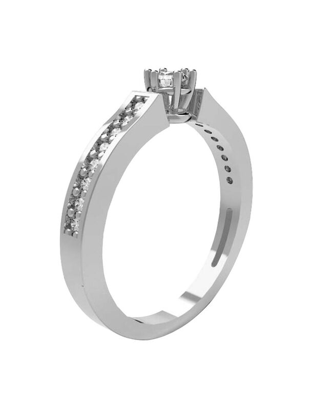 Anillo de Compromiso de 14K con Diamante de Lab... image number null