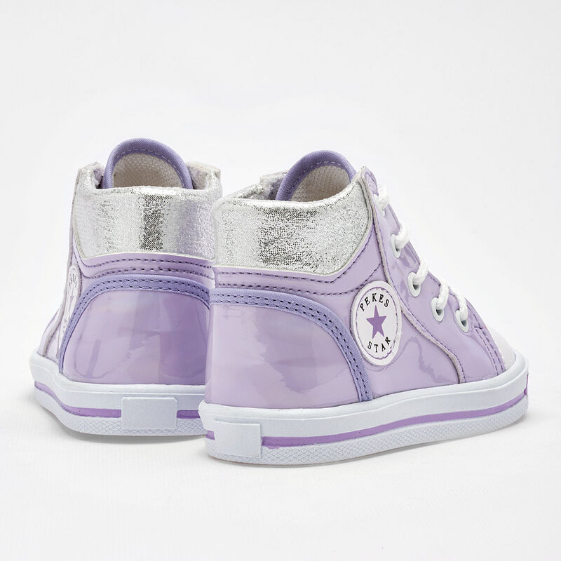 Chaparrin Tenis para beb&eacute; ni&ntilde;a lila plata image number null