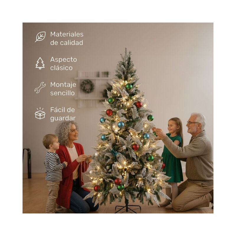 Arbol Navidad Nevado Premium 1.6m Pino Navide&ntilde;o... image number null