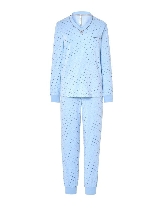 Pijama con Estampado de Topos Celeste image number null