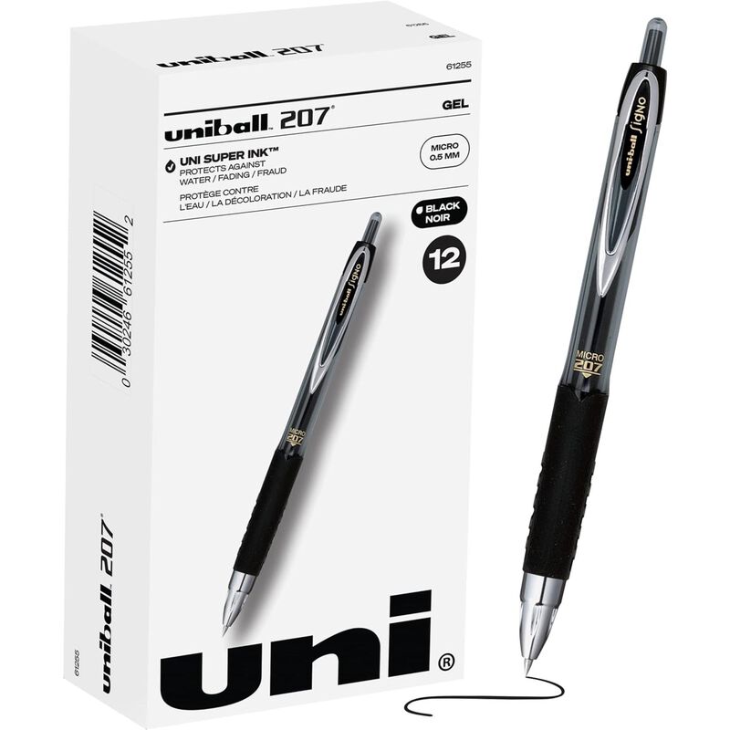 Bol&iacute;grafos De Gel Uni-ball 207 Retr&aacute;ctiles Para... image number null