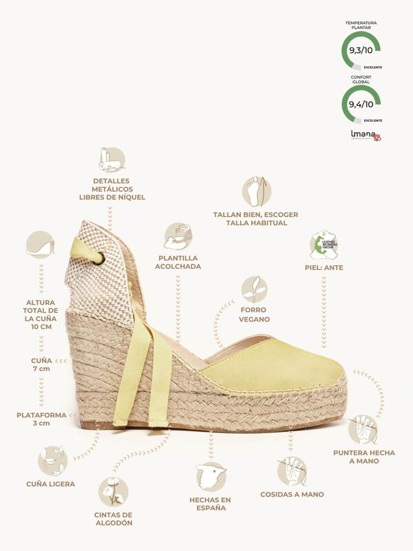 Alpargata de Cu&ntilde;a Alta Romero Amarilla image number null