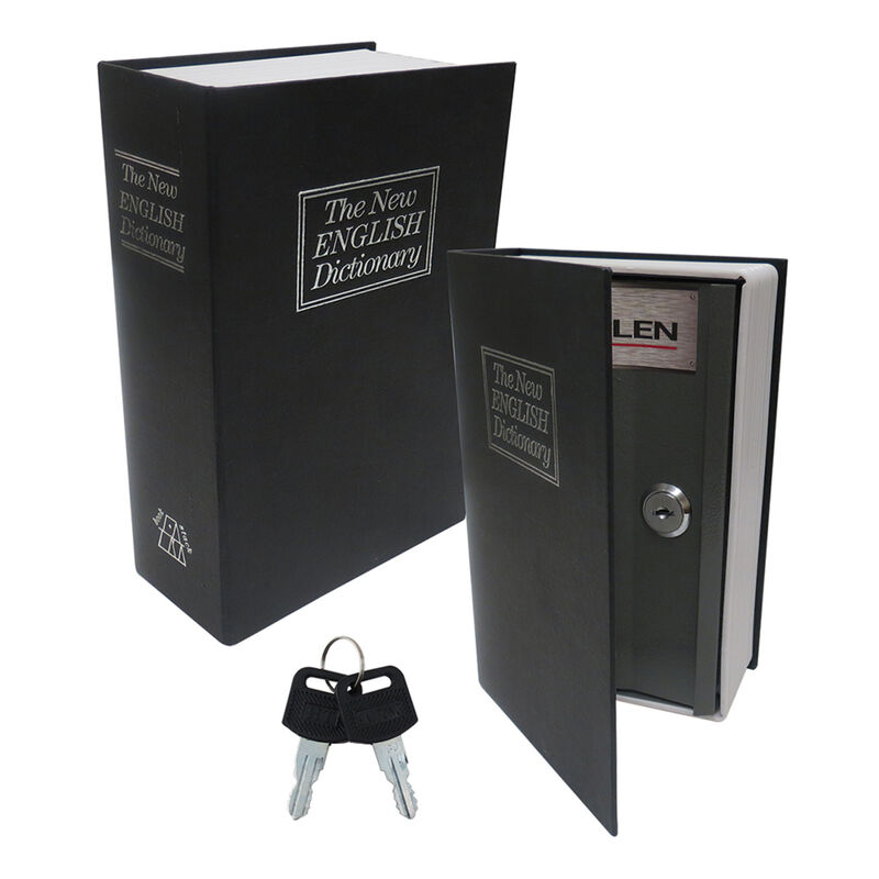 Caja Seguridad Tipo Libro Metal 2 Llaves Negro ... image number null