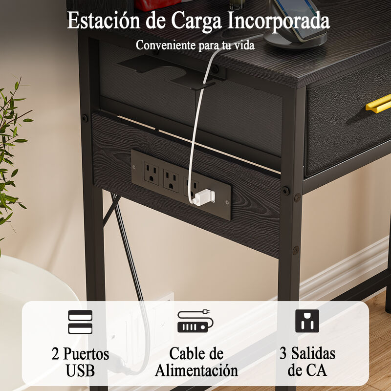 Tocador Maquillaje Negro con Espejo LED image number null