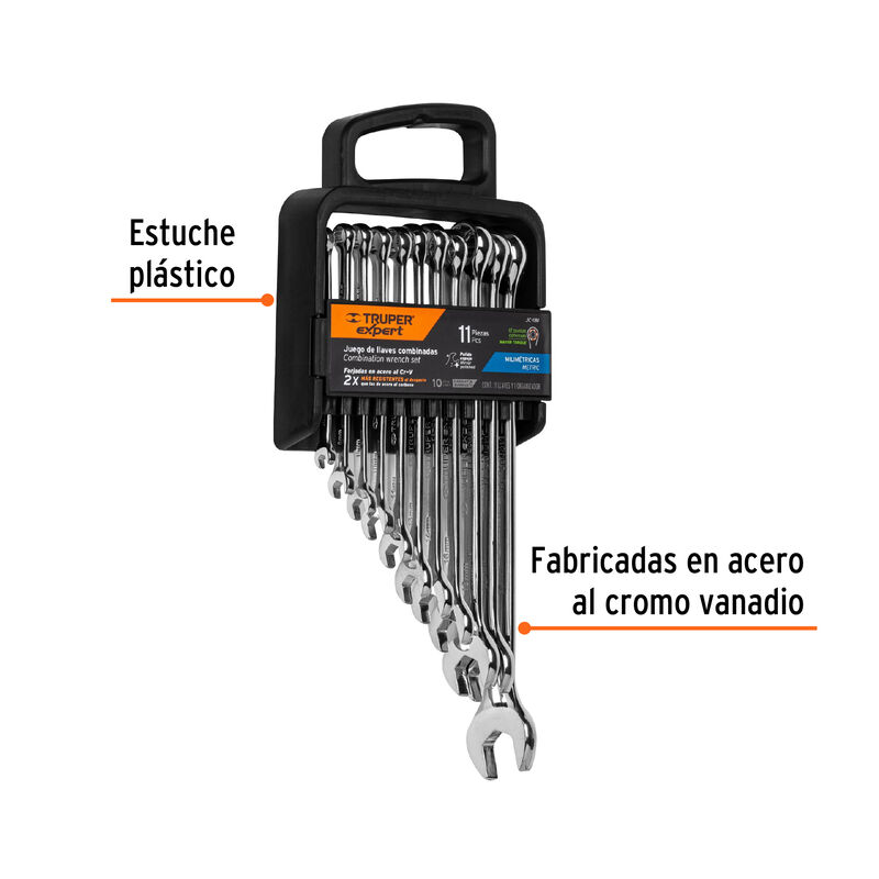 Juego de 11 Llaves Combinadas Mm Pulidas Truper... image number null