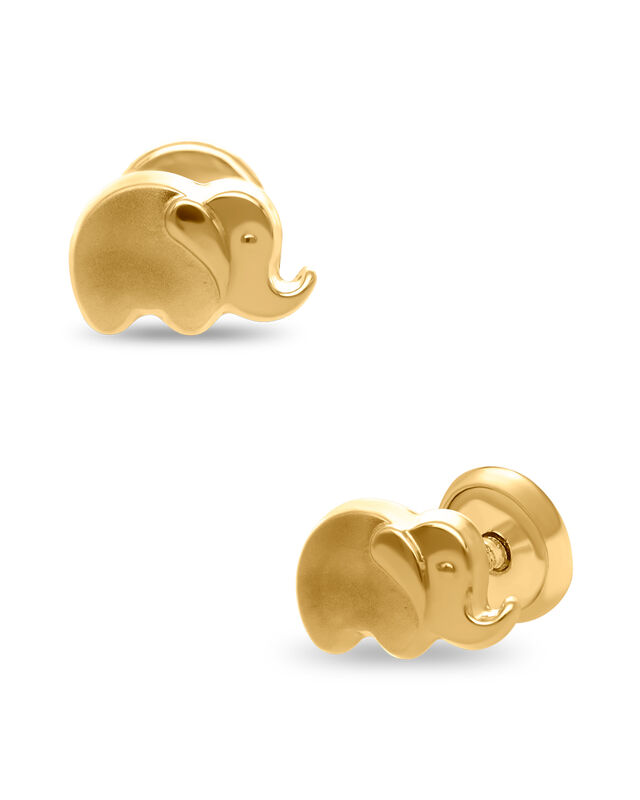 Broqueles Elefante Oro Amarillo 14k Prb-52-a image number null