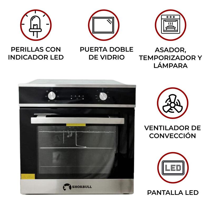 Horno el&eacute;ctrico empotrable 65L Shorbull image number null