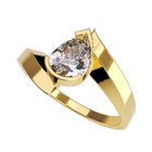 Anillo de Compromiso de 14K con Diamante de Laboratorio 0.70 CT F VS1 Talla 6 ORO AMARILLO 14K&ndash; Amore Mio!
