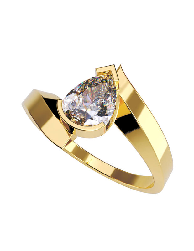 Anillo de Compromiso de 14K con Diamante de Lab... image number null