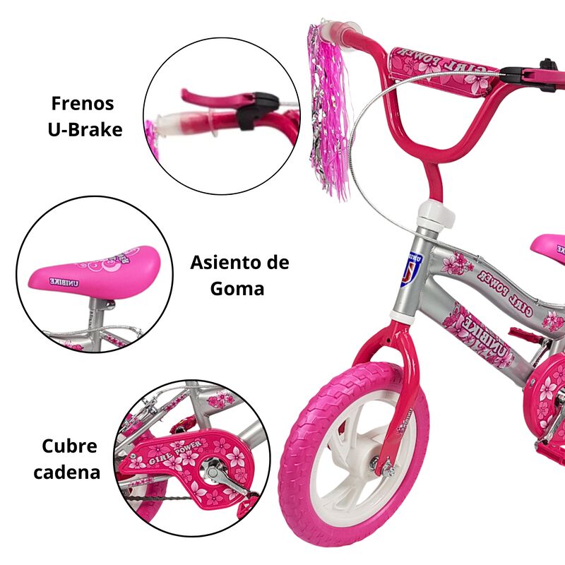 Bicicleta Infantil Ni&ntilde;as R12 Ruedas Auxiliares ... image number null