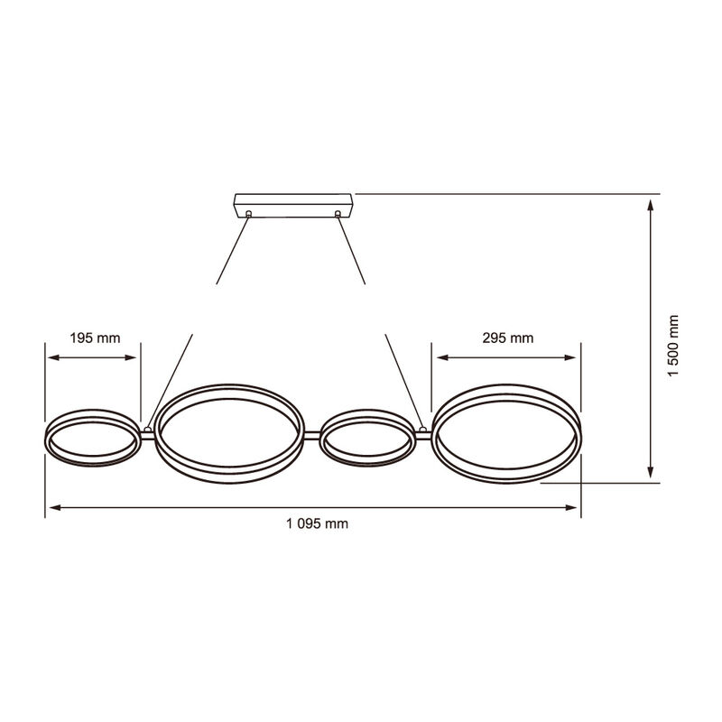 L&aacute;mpara Colgante LED 4 Anillos 33 W, 1.50 m de ... image number null