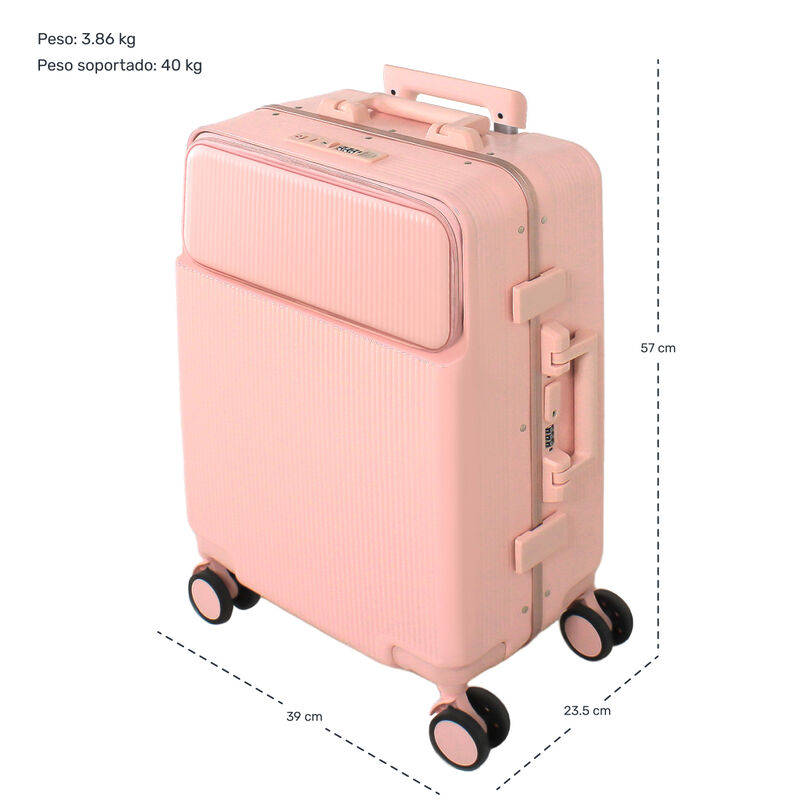 Maleta Cabina Porta Vasos 4 Ruedas Equipaje Dob... image number null