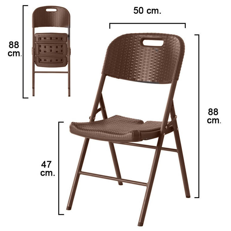 Silla Plegable Impermeable de Plástico Rattan C... image number null