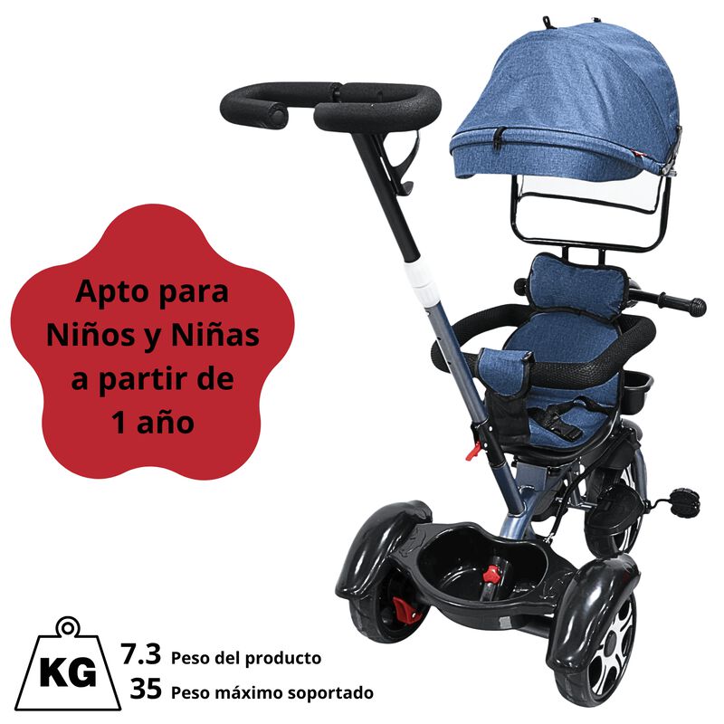 Triciclo Para Ni&ntilde;os Evolutivo Asiento Giratorio... image number null