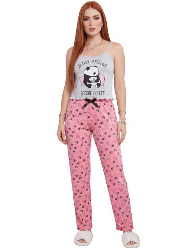 Conjunto Pijama Mujer Blusa Y Pantal&oacute;n Dama Pij... image number null