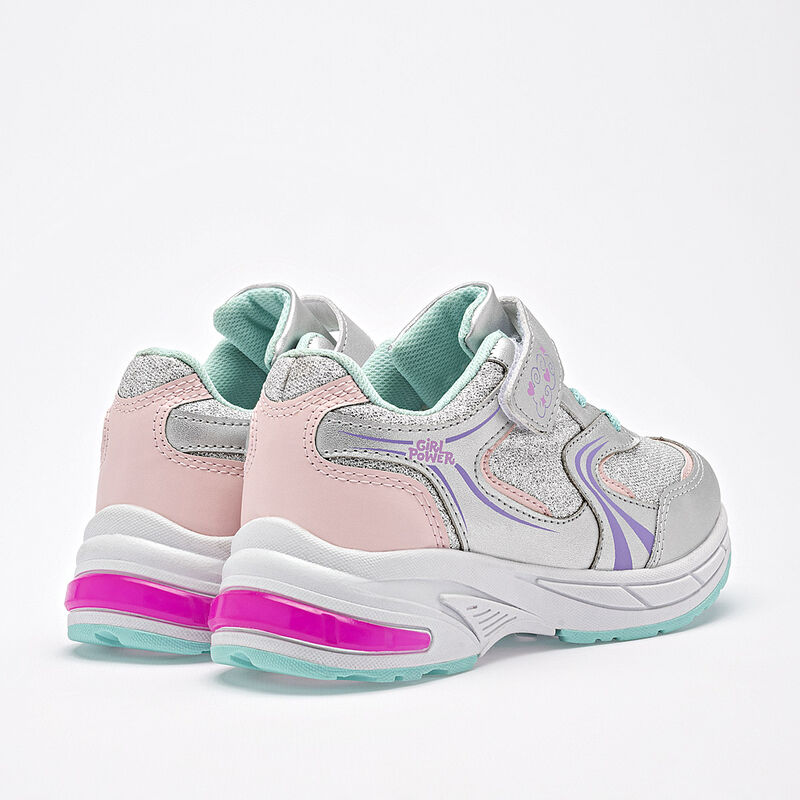 Lux-10 tenis para ni&ntilde;a plata rosa cod 140588-D image number null