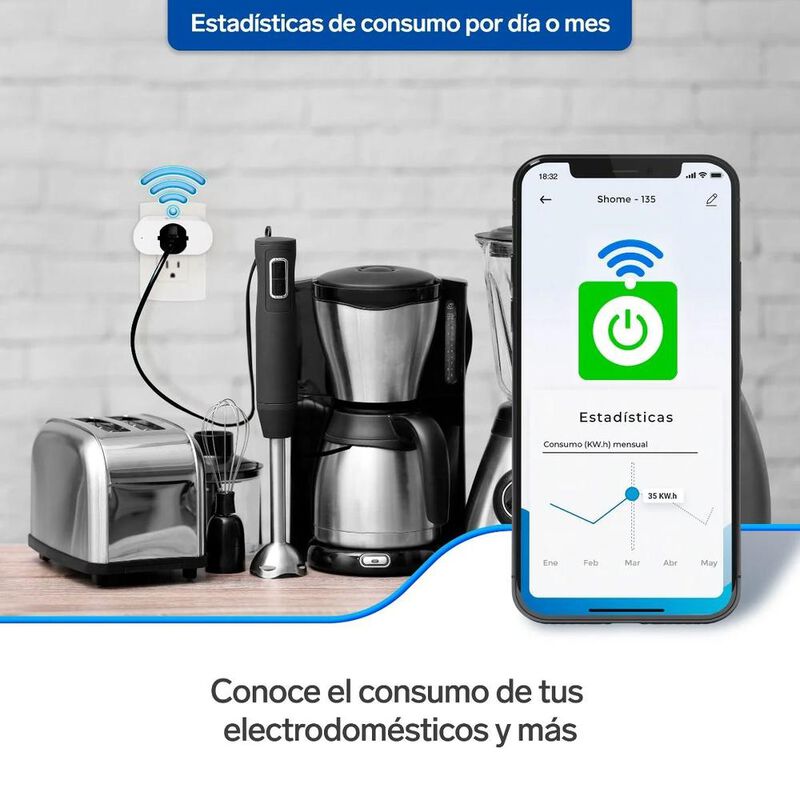 Contacto Wi-Fi* con medidor de consumo el&eacute;ctric... image number null