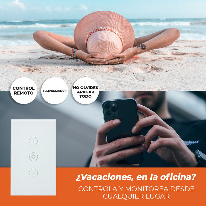 Atenuador Inteligente WiFi 3 Botones Táctiles, ... image number null