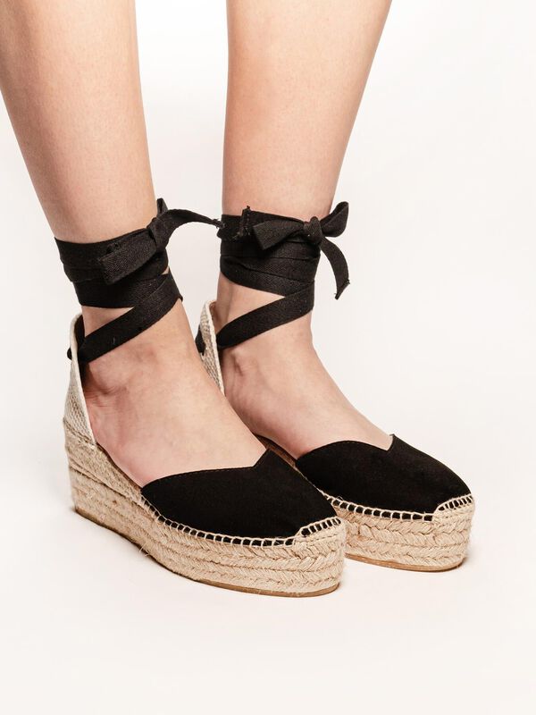 Alpargata Romero Plataforma Negra image number null