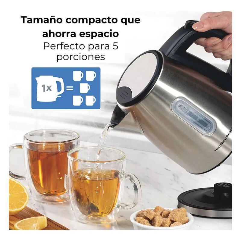 Jarra El&eacute;ctrica Hamilton Beach Plateada 1.2l image number null