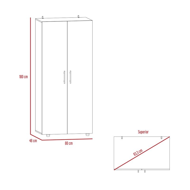 Closet Derek Caf&eacute; Claro y Blanco Virtual Mueble... image number null