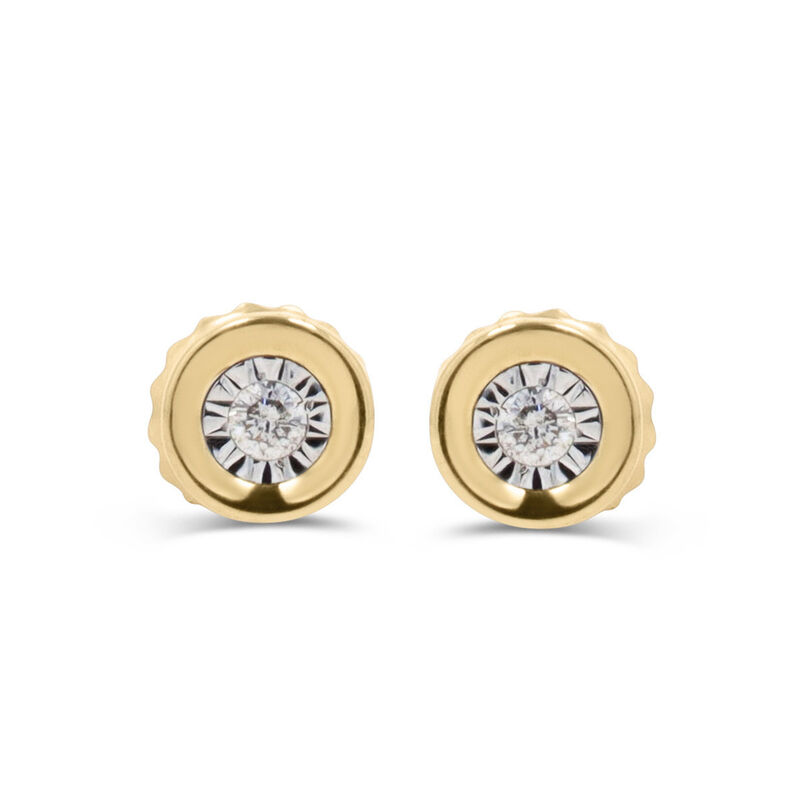 Broqueles Oro Amarillo 10k 10 Pts Diamante | Bi... image number null