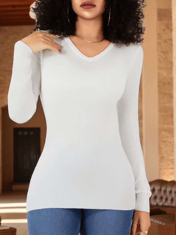 Suéter para Mujer de Manga Larga con Cuello en ... image number null