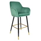 Silla Alta Tapizada Sillon Eames Terciopelo Verde Houzer