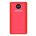 Bater&iacute;a Recargable ADATA Powerbank 20,000mAH Roja USB-C Universal