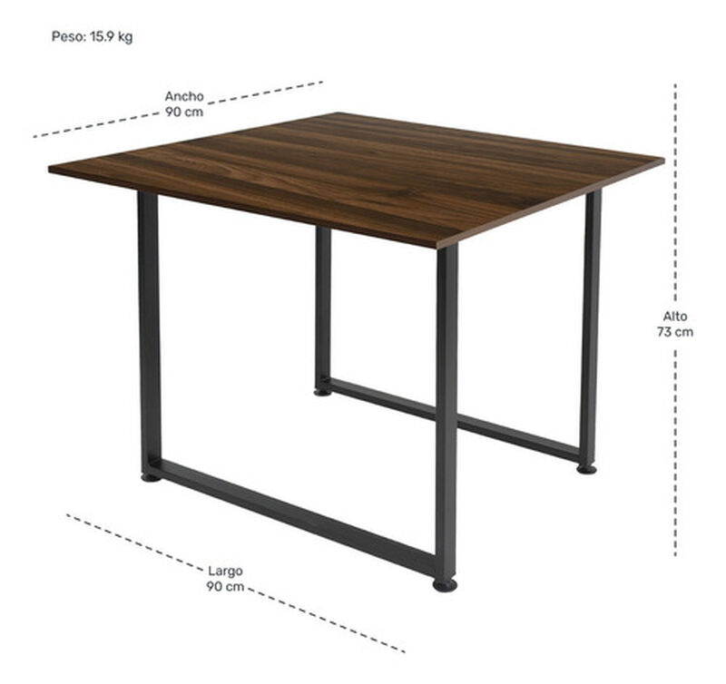 Comedor Industrial Minimalista 90 X 90 Cm image number null