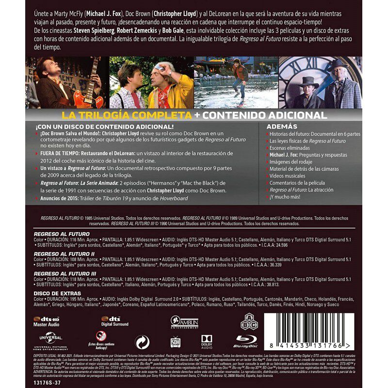 Regreso Al Futuro 1-3 (blu-ray. + Extras En Blu... image number null