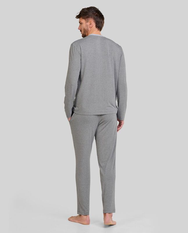 Pijama Modal Abierto para Hombre Gris image number null